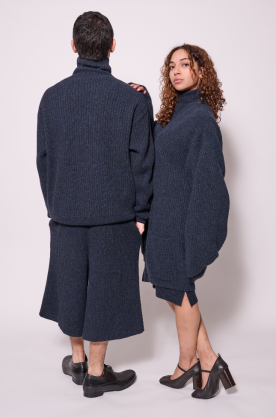 Manteau Cardigan Navy