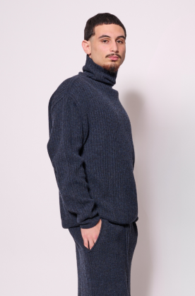 Pull Col Montant Navy