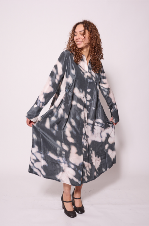 Robe en Soie Imprimée Arbre