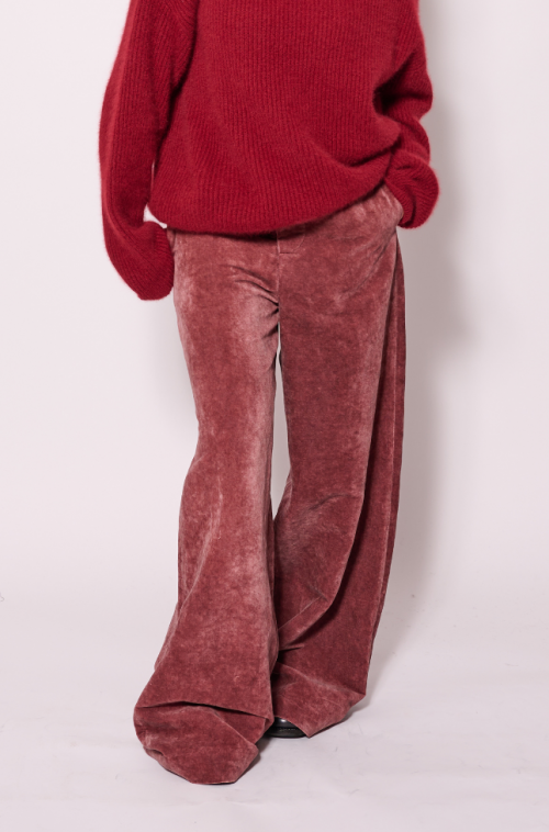 Pantalon Velours Rouge