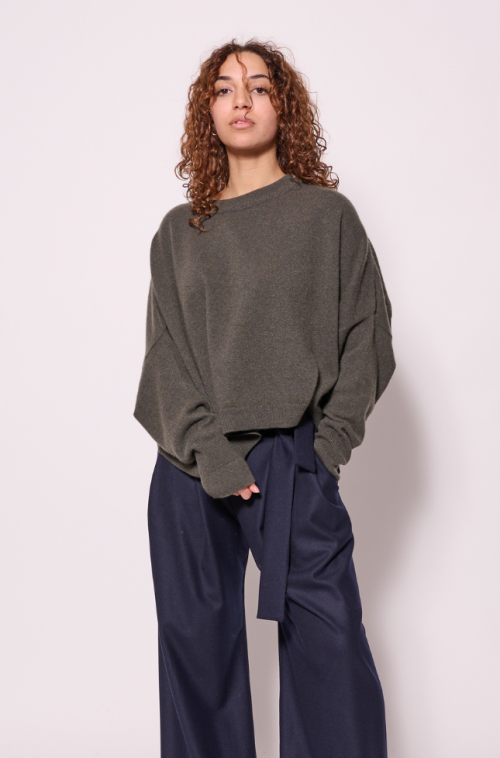 Pull en Cachemire Kaki