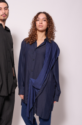 Chemise Drapée Indigo