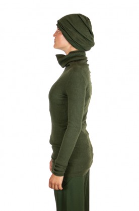Pull col roulé green